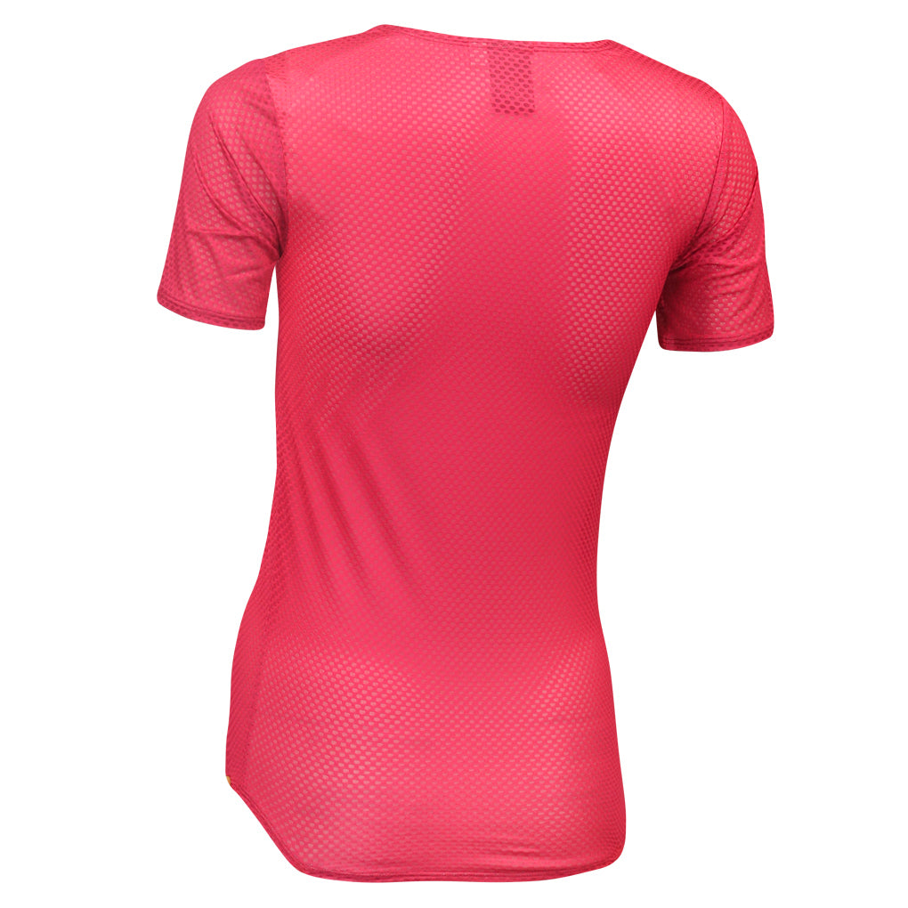 Women's Lightweight Short Sleeve Cycling Base Layer - Back View #color_orchid