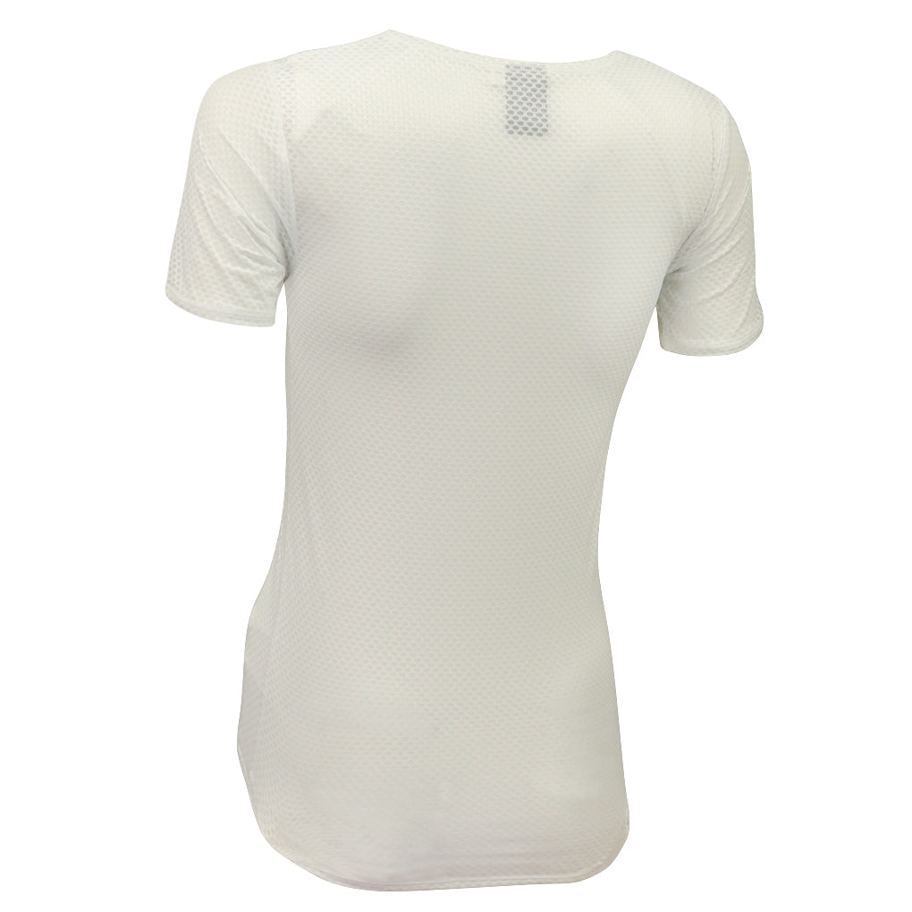 Women's Lightweight Short Sleeve Cycling Base Layer - Back View #color_white
