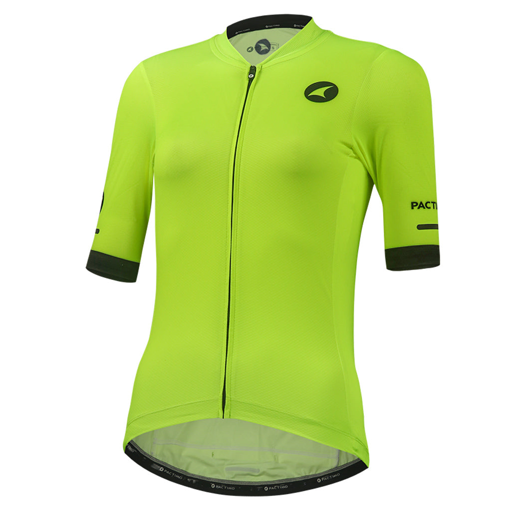 Summer Cycling Jersey For Women Front View #color_manic-yellow