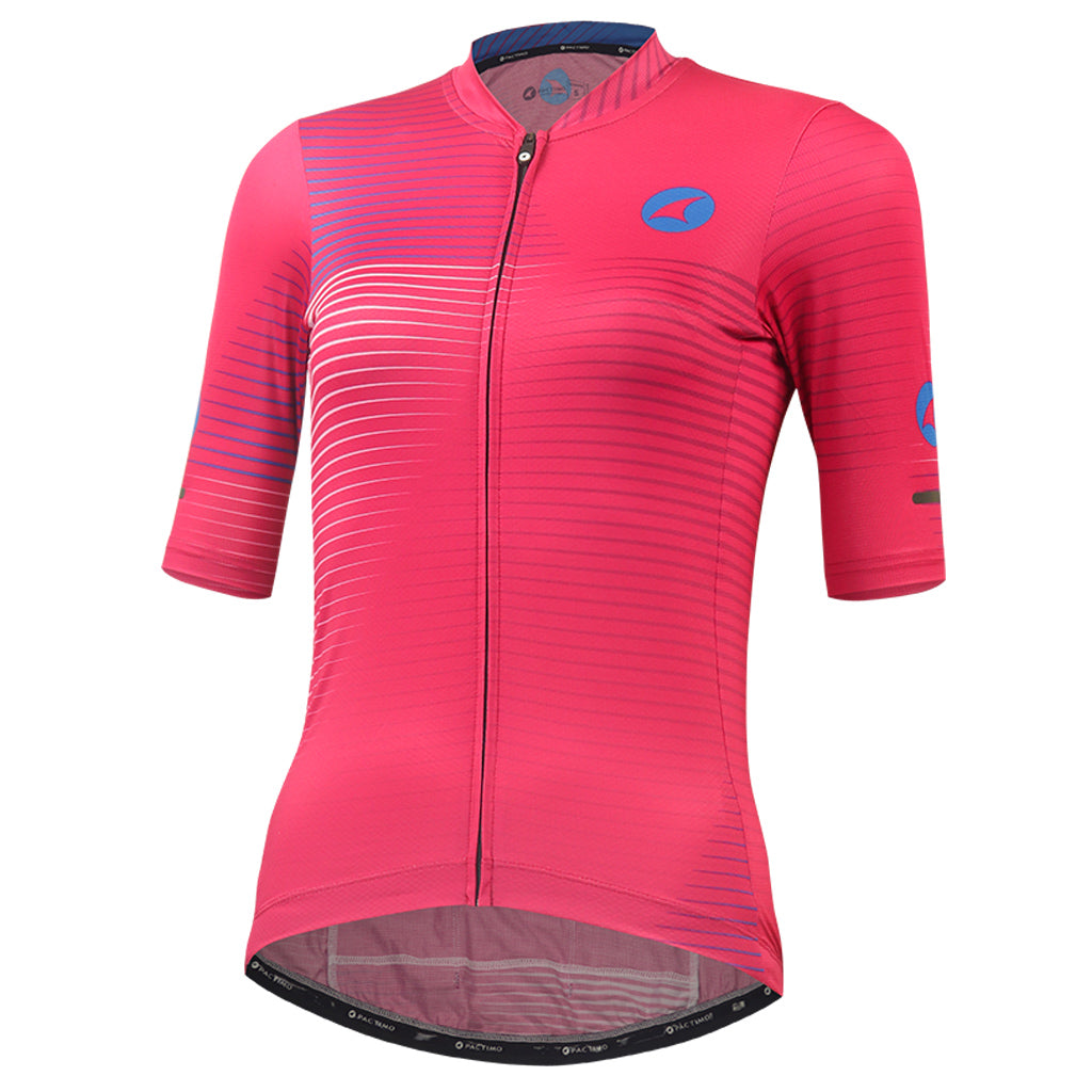 Women's Summer Cycling Jersey Front View Convergence Design #color_orchid
