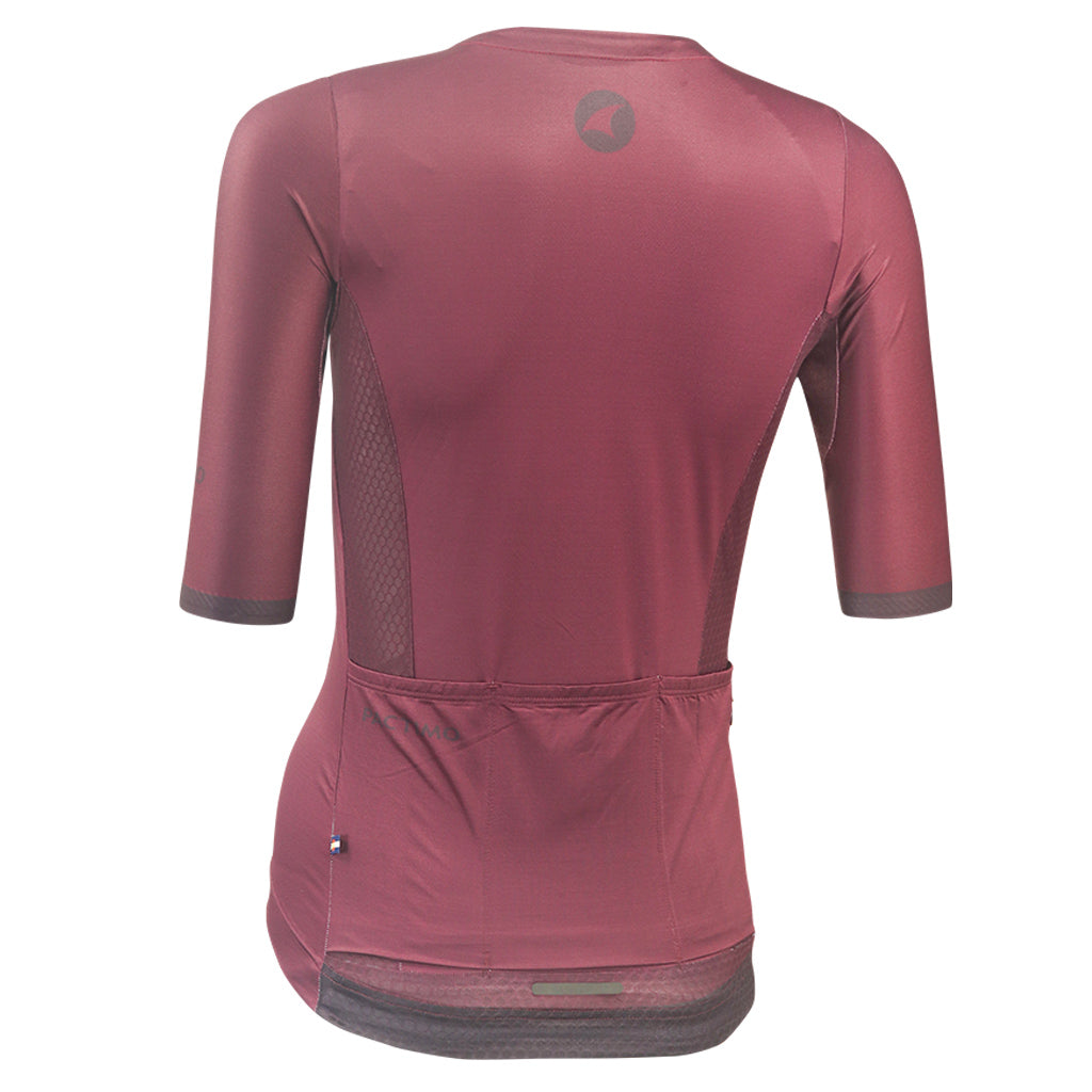Best Cycling Jerseys for Women Back View #color_mulberry