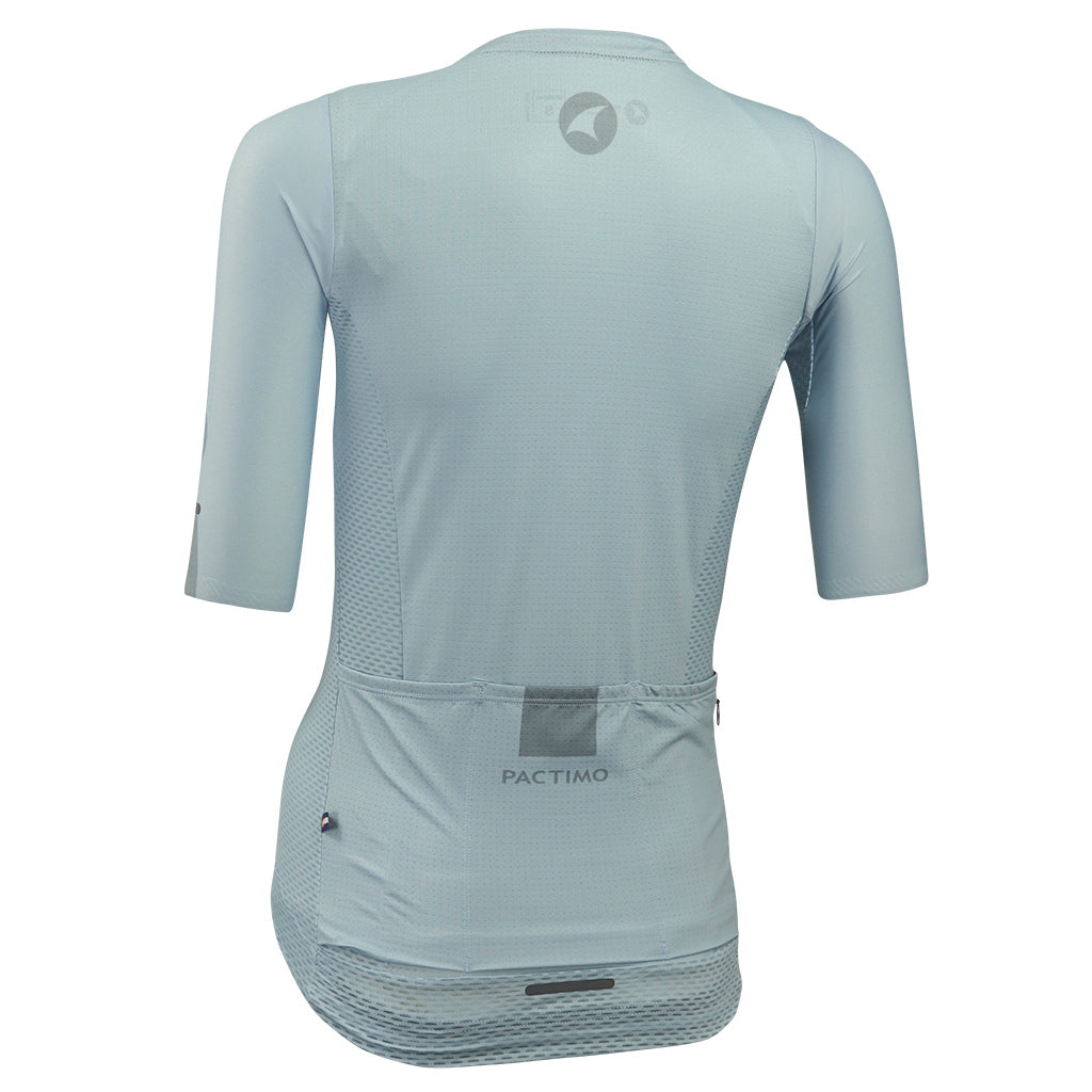 Lightweight Mesh Cycling Jersey for Women Back View #color_dusty-blue