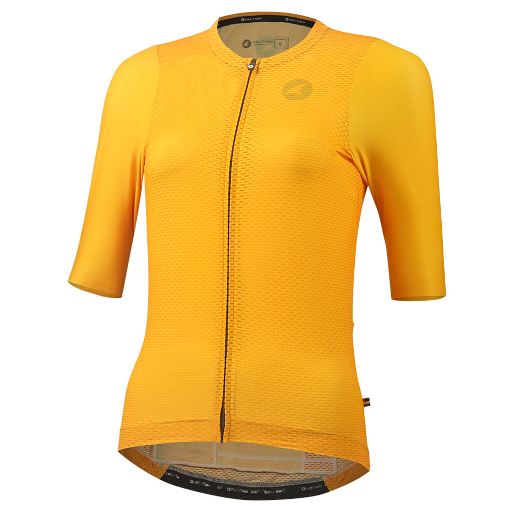 Lightweight Mesh Cycling Jersey for Women Front View #color_mango