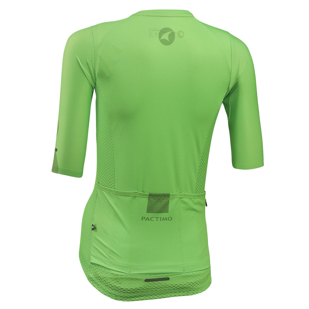 Lightweight Mesh Cycling Jersey for Women Back View #color_washed-lime