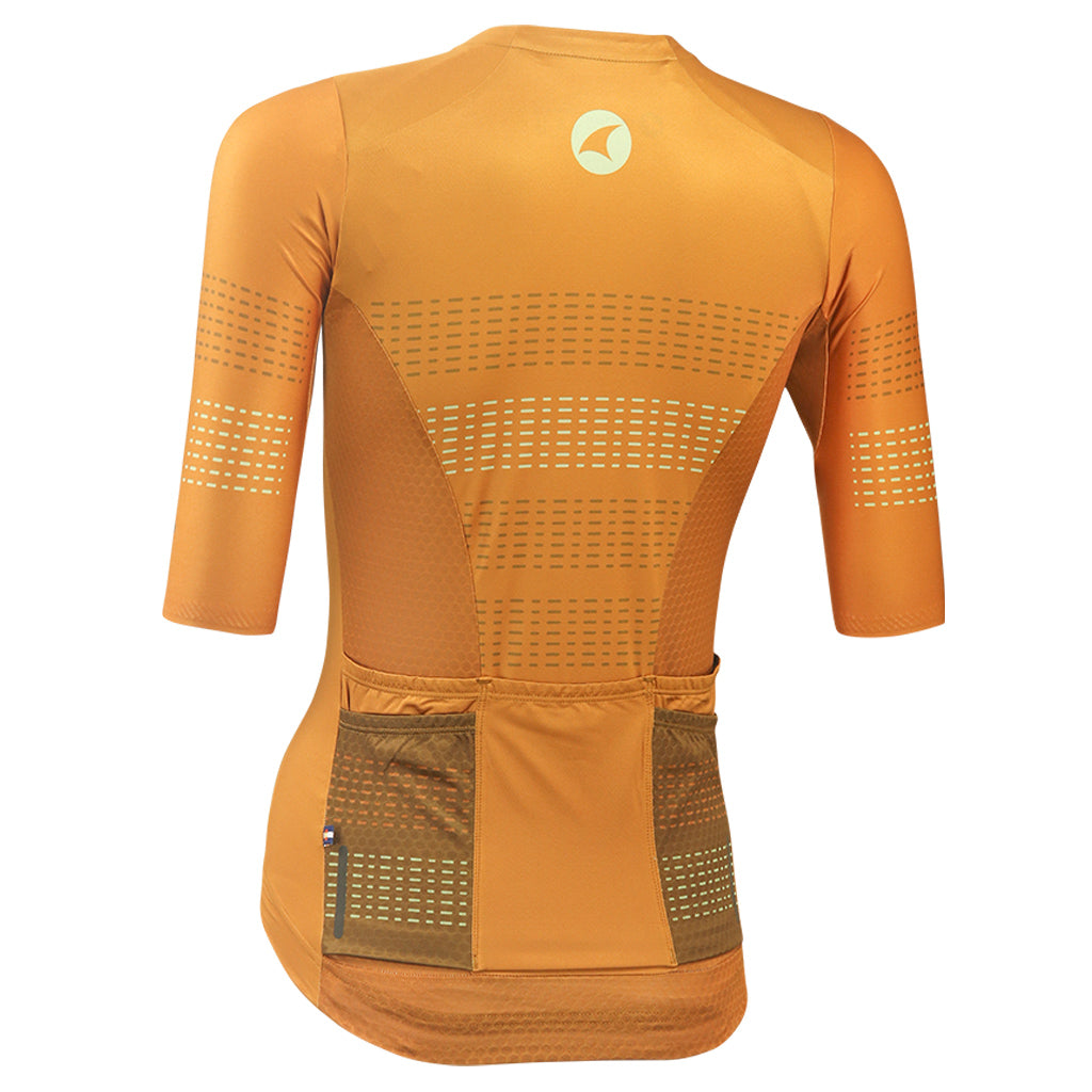 Five Pocket Cycling Jersey for Women Back View #color_rust