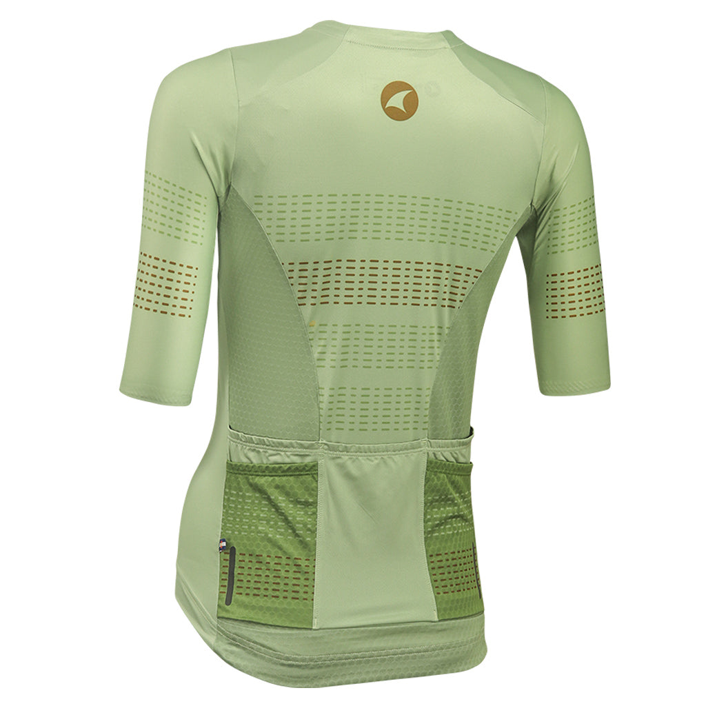 Five Pocket Cycling Jersey for Women Back View #color_sage