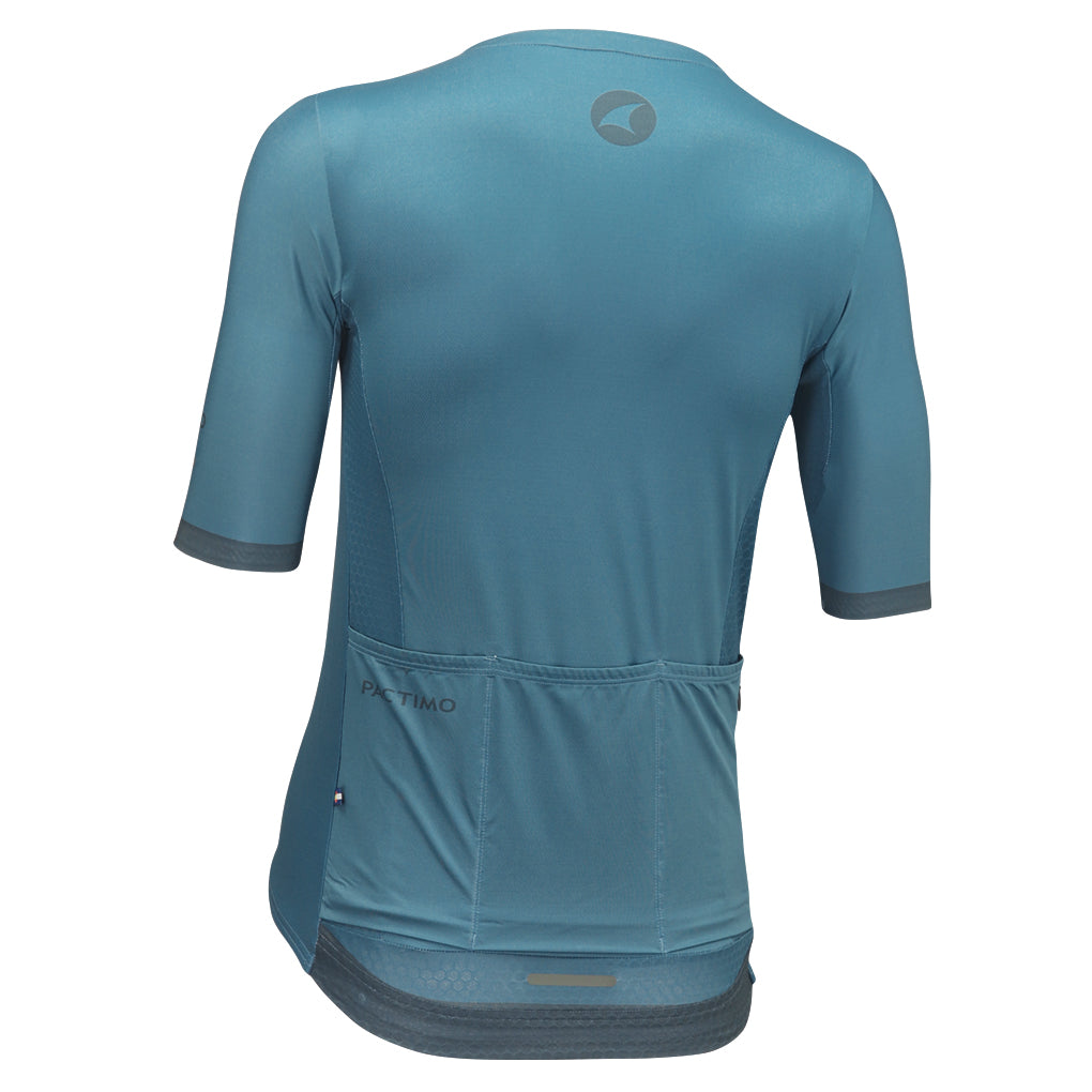 High Quality Women's Cycling Jersey Back View #color_poseidon