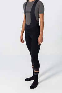 Women's Water-Repelling 3/4 Thermal Cycling Bib Tights - Front View