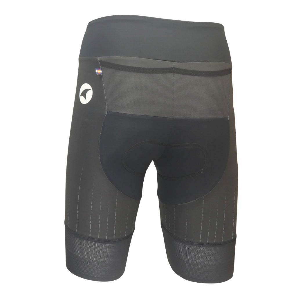 Womens Triathlon Shorts - Back View #color_charcoal