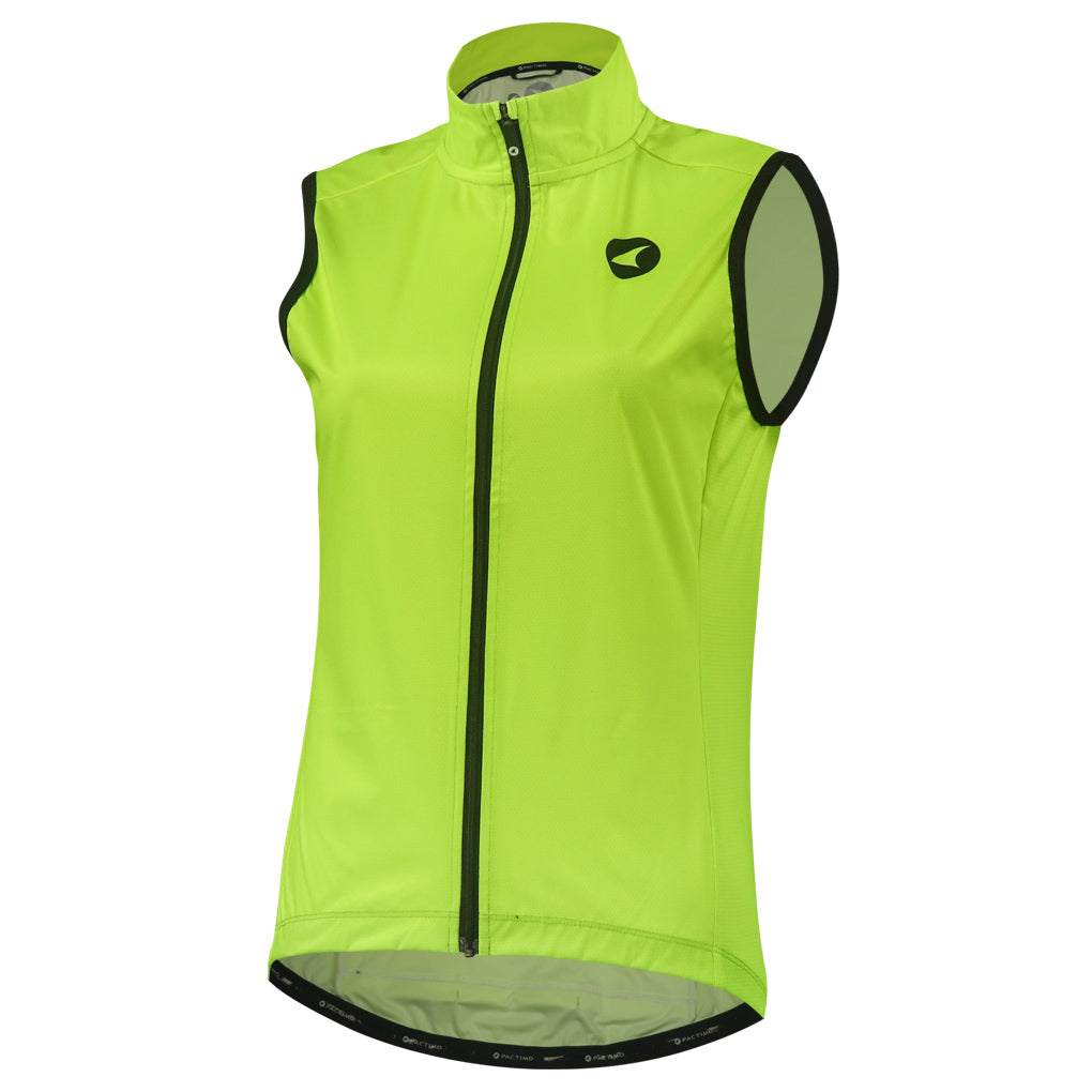Women's Cool Weather Cycling Vest With Pockets Front View #color_manic-yellow