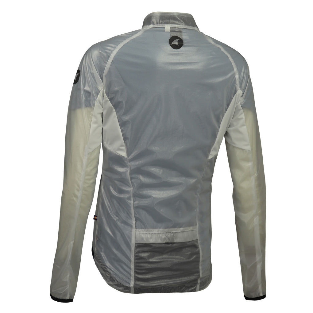 Packable Water-repelling Cycling Rain Jacket for Women #color_clear-white