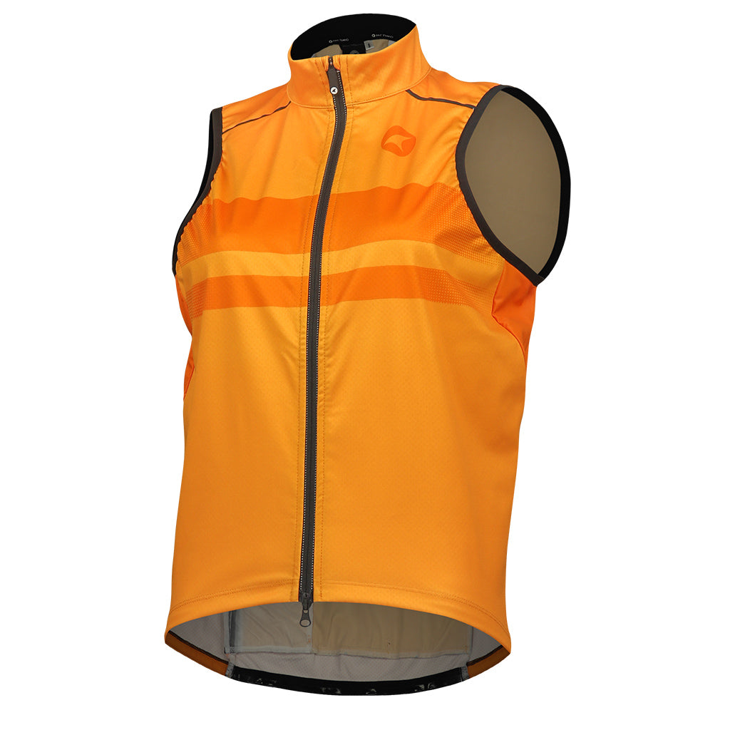 Womens Cycling Vest - Keystone Front View #color_vibrant-orange
