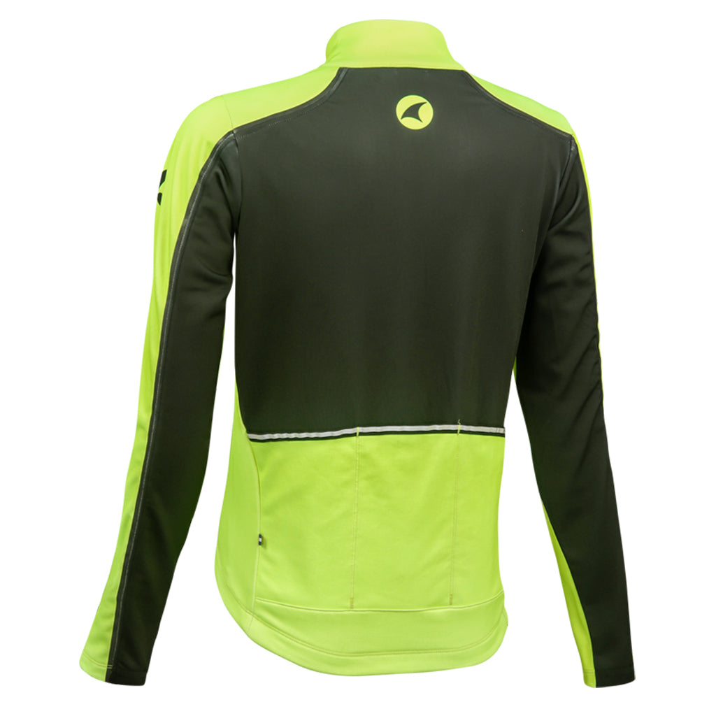 Women's Thermal Cycling Jacket - Back View #color_manic-yellow