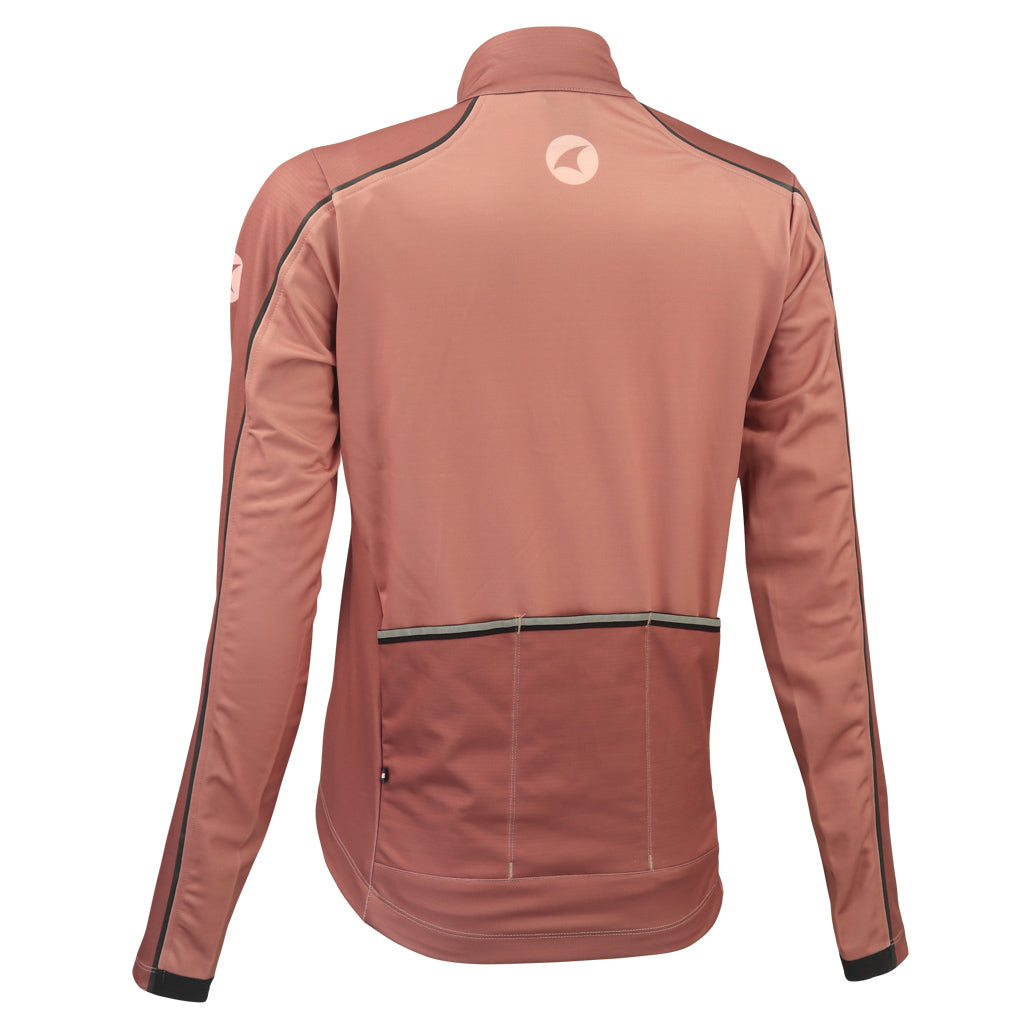 Women's Thermal Cycling Jacket - Back View #color_dusty-burgundy