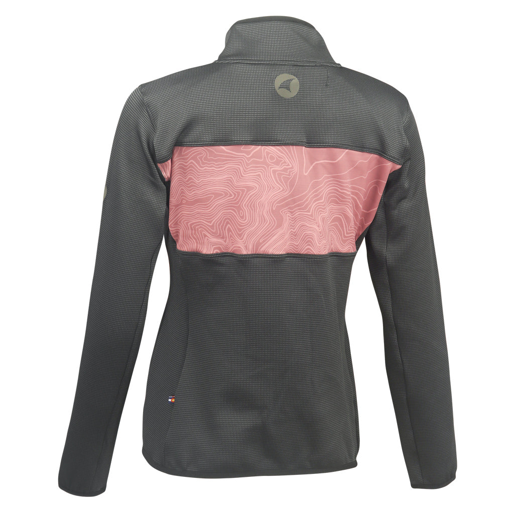 Women's Half Zip Pullover - Back View #color_dusty-burgundy