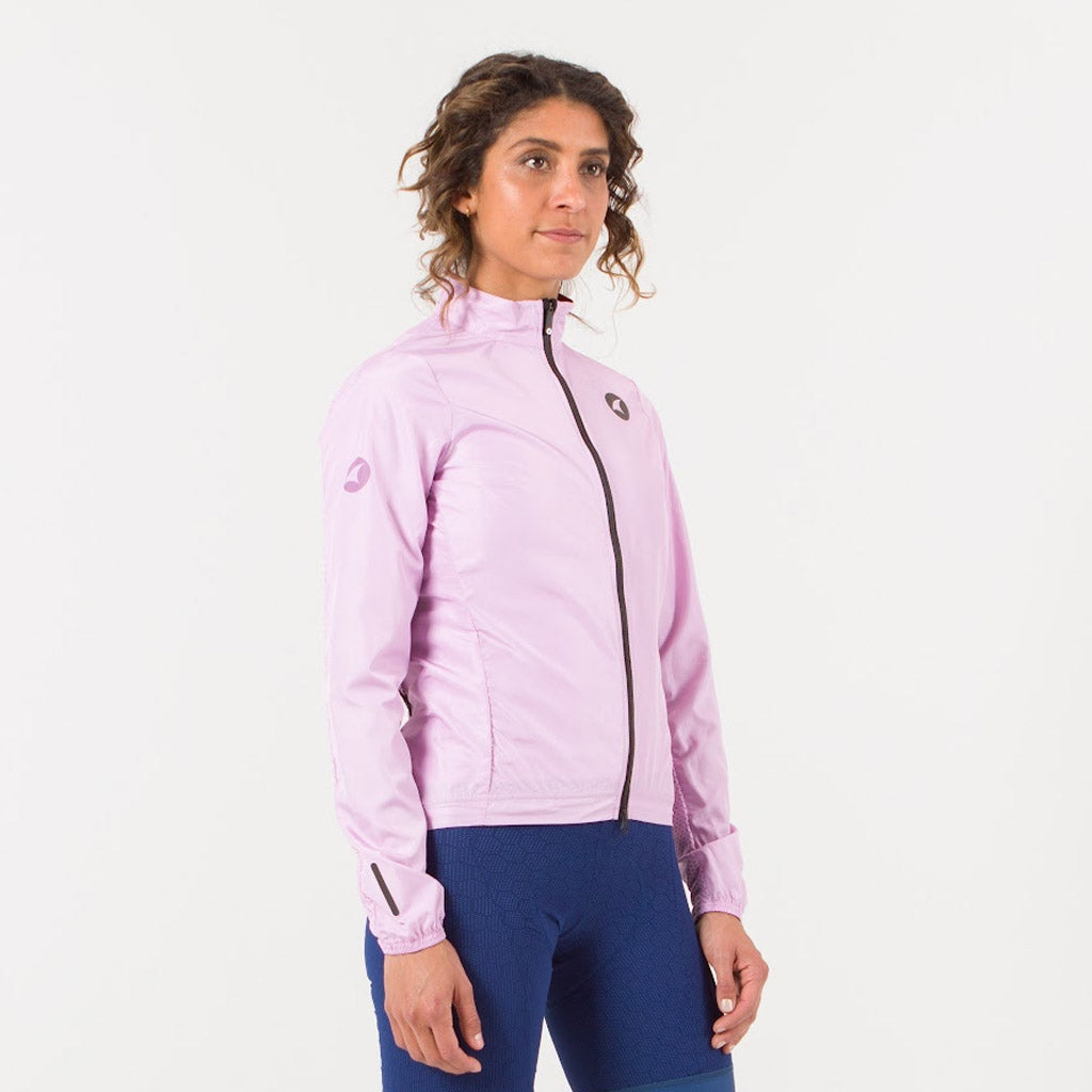 Women's Packable Cycling Wind Jacket Front View #color_lilac