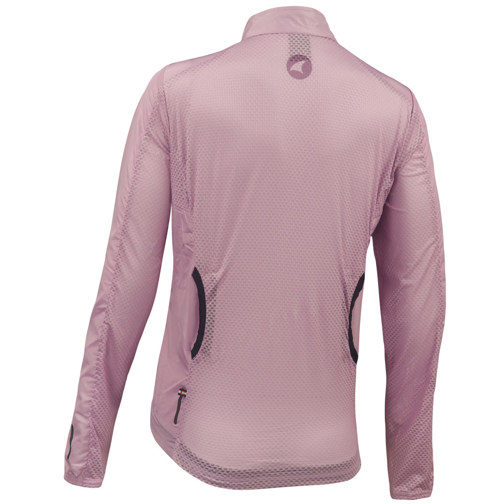 Women's Packable Cycling Wind Jacket Back View #color_lilac