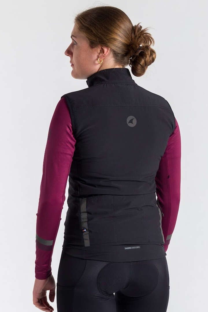 Black Winter Cycling Vest for Women, Alpine Polartec®