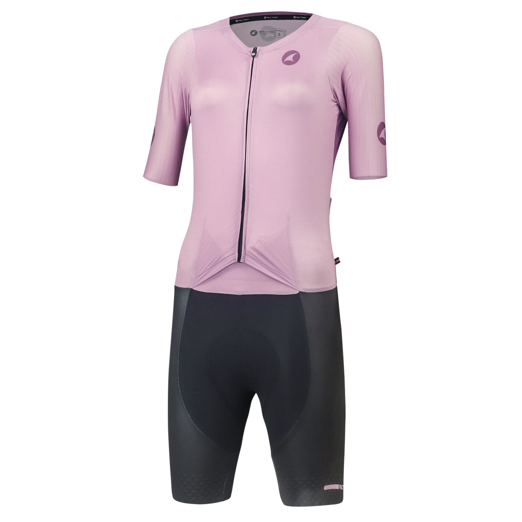 Women's Lightweight Cycling Skinsuit - Front View #color_lilac