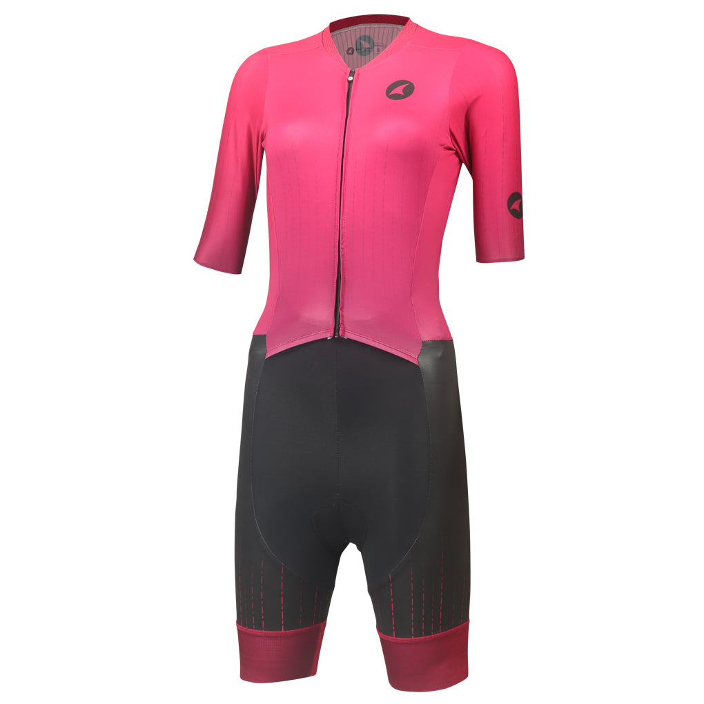 Short Sleeve Triathlon Suit Womens - Front View #color_orchid