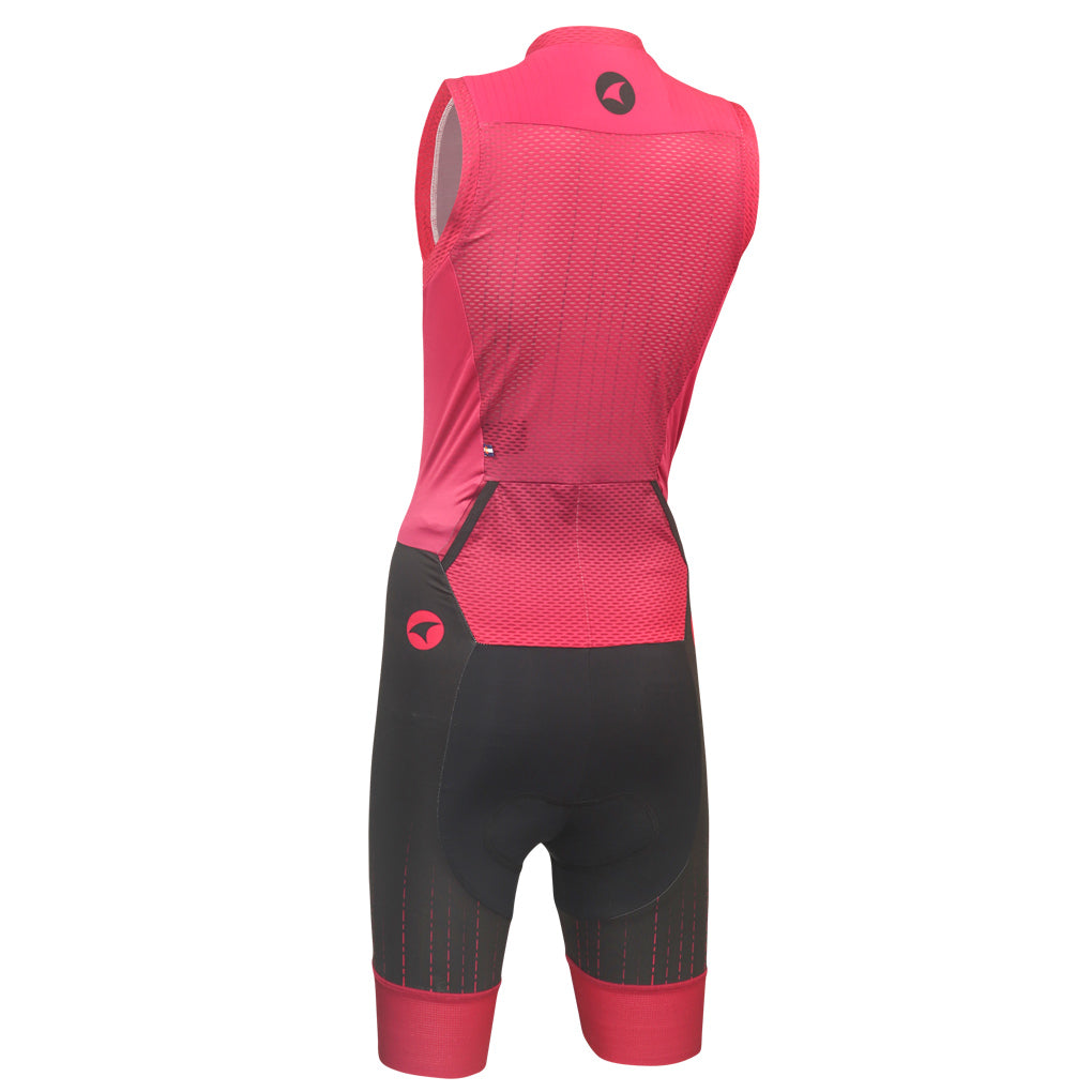 Sleeveless Triathlon Suit Womens - Back View #color_orchid