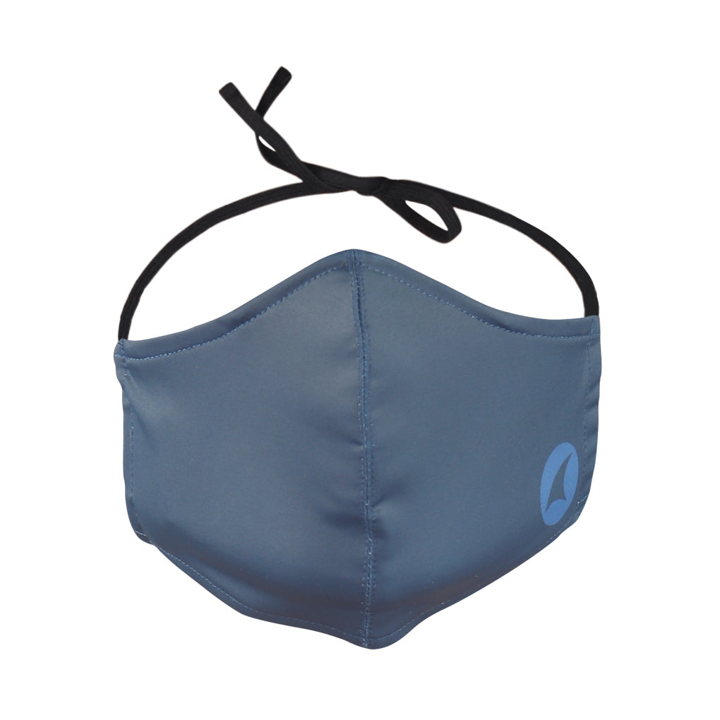 Behind the Head Face Mask in Navy Blue