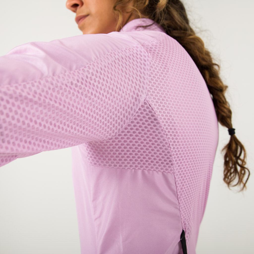 Women's Packable Cycling Wind Jacket - Mesh Fabric Detail #color_lilac