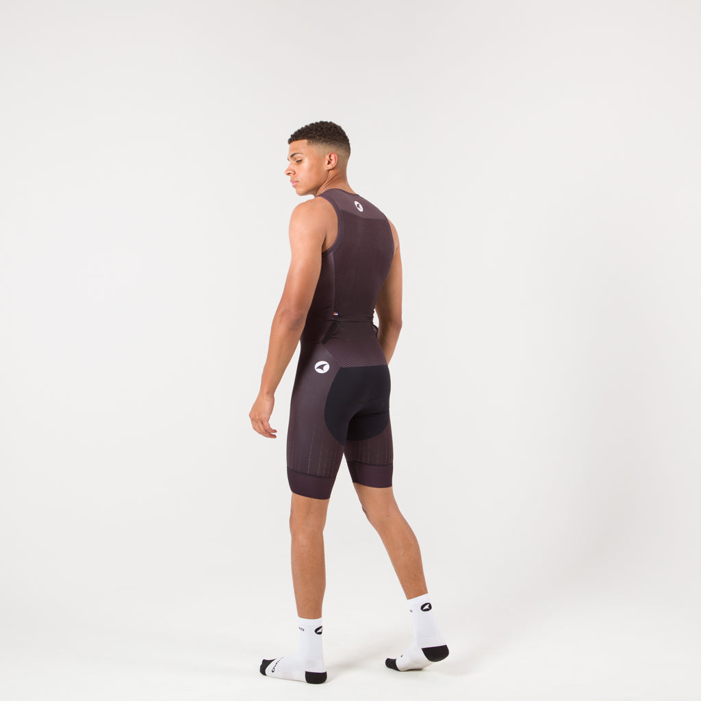 Sleeveless Triathlon Suit Mens - on body Back Left Vie