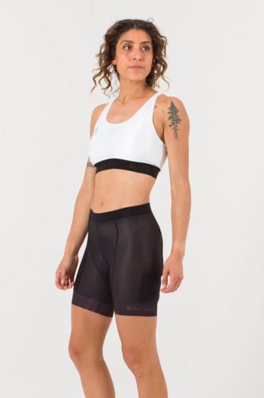 Women's Gravel Mountain Bike Short Liner - on body Front View