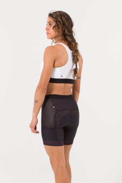 Women's Gravel Mountain Bike Short Liner - on body Back View