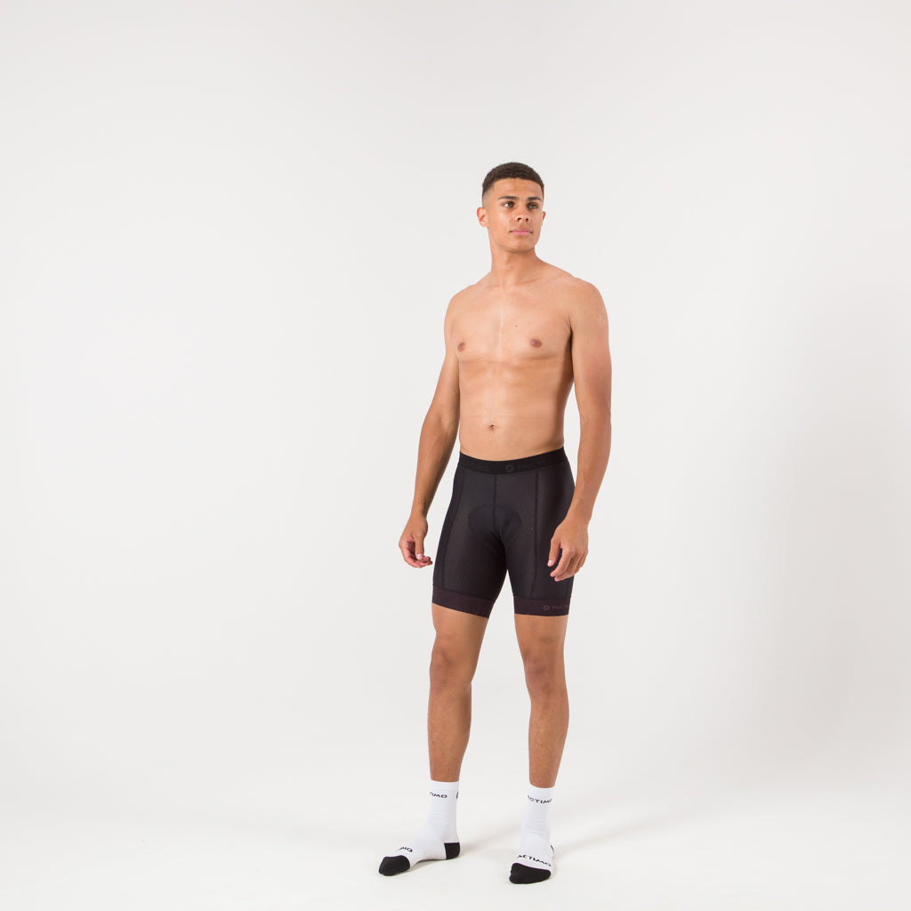 Men's Gravel Mountain Bike Short Liner - on body Front View