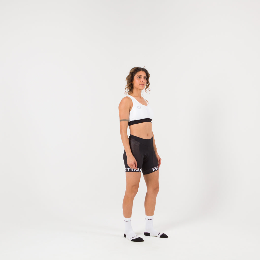 Women's Mountain Bike Short Liner - on body Right View