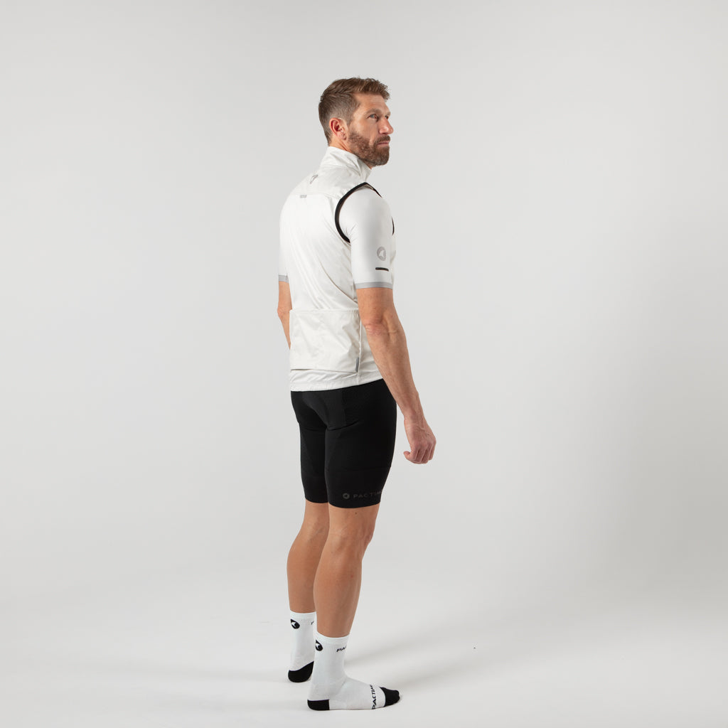 Men's Cool Weather Cycling Vest With Pockets On Body Right #color_dune