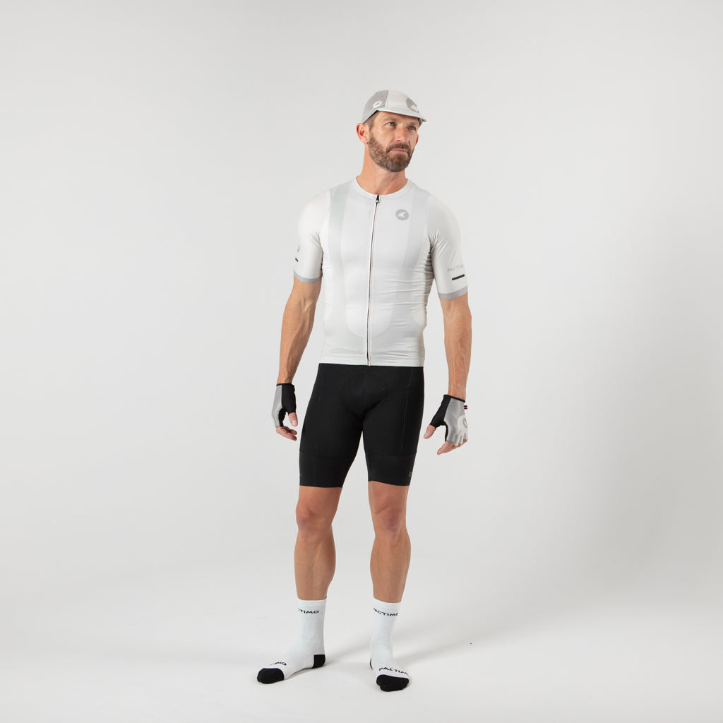 Short Finger Bike Gloves - on Body Front View #color_dune