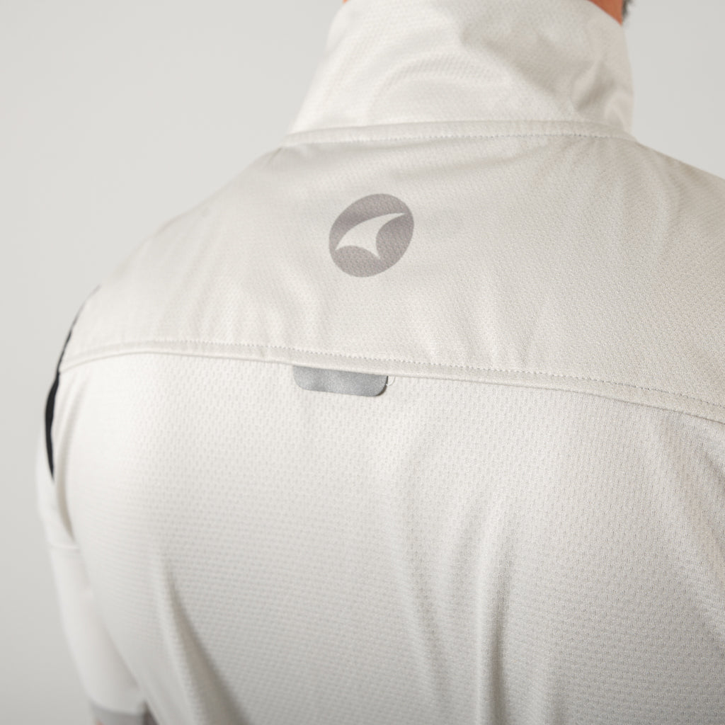 Men's Cool Weather Cycling Vest With Pockets Back Reflective Tab #color_dune