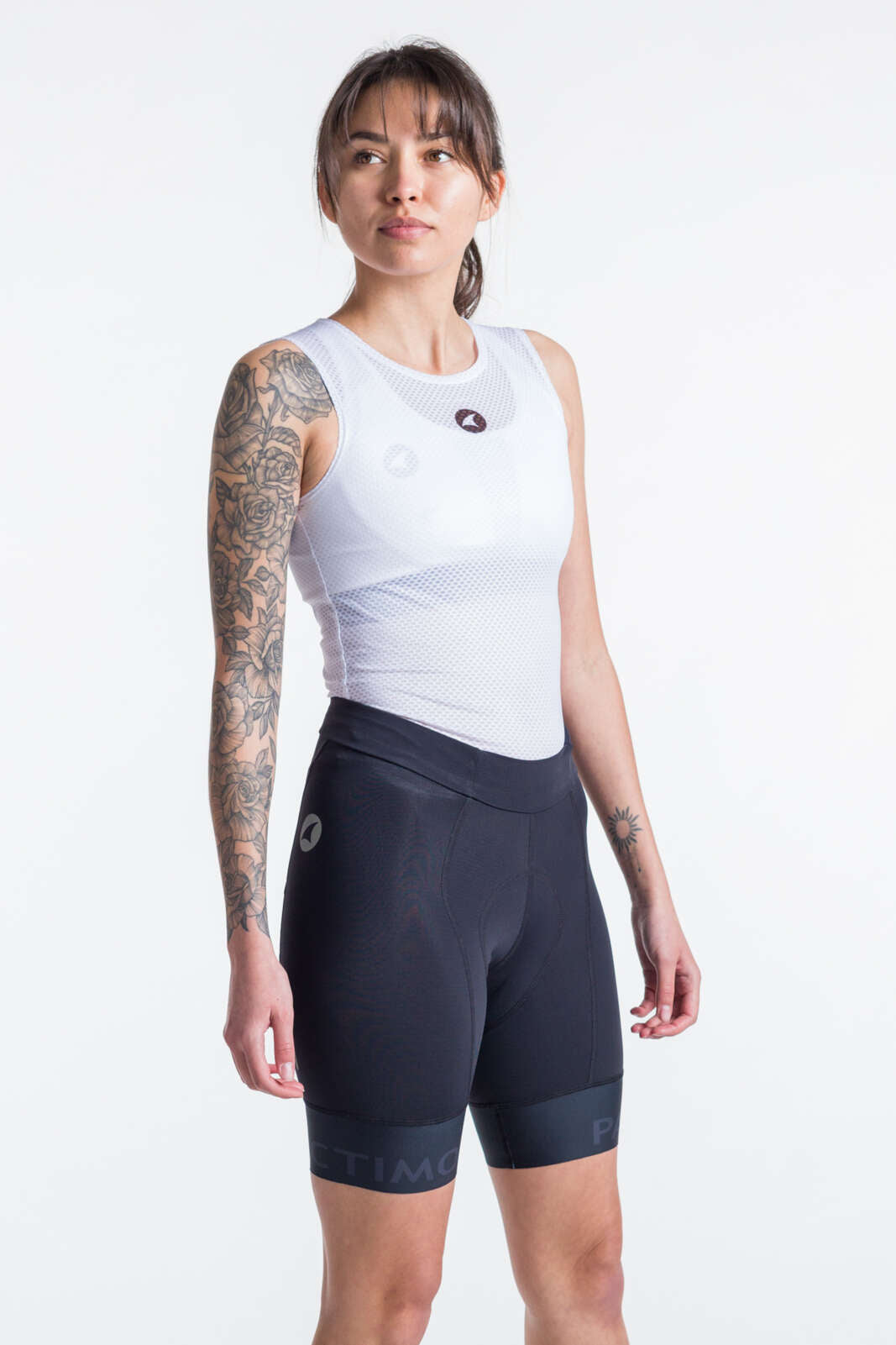Women's Long Length Padded Bike Shorts - Front View
