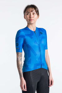 Women's Blue Aero Cargo Cycling Jersey - Range Front View