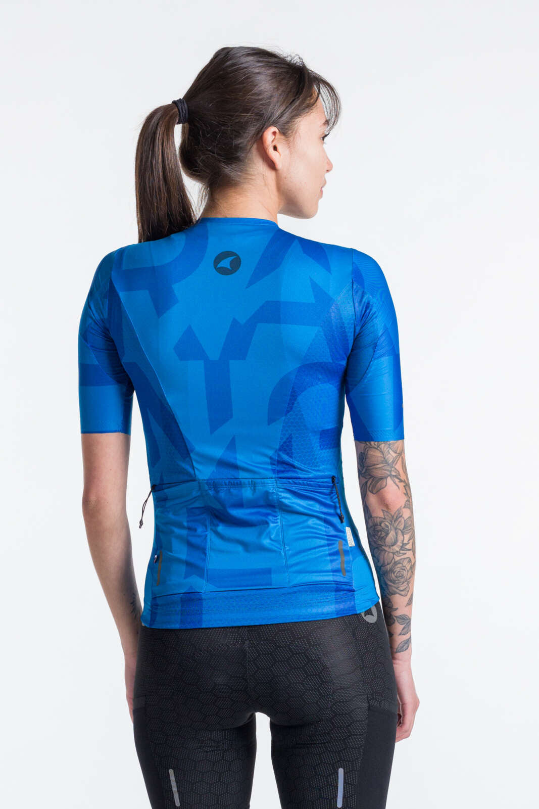 Women's Blue Aero Cargo Cycling Jersey - Range Back View