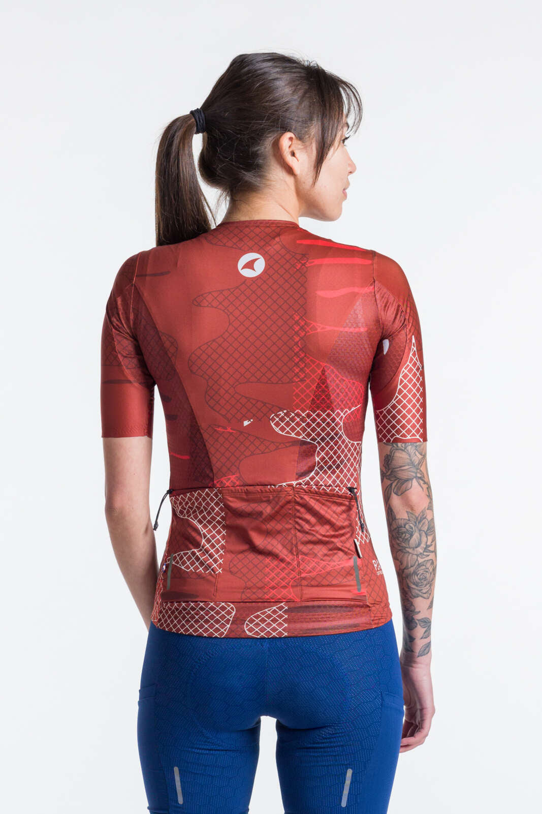 Women's Red Aero Cargo Cycling Jersey - Range Back View