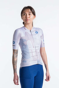 Women's White Aero Cargo Cycling Jersey - Range Front View