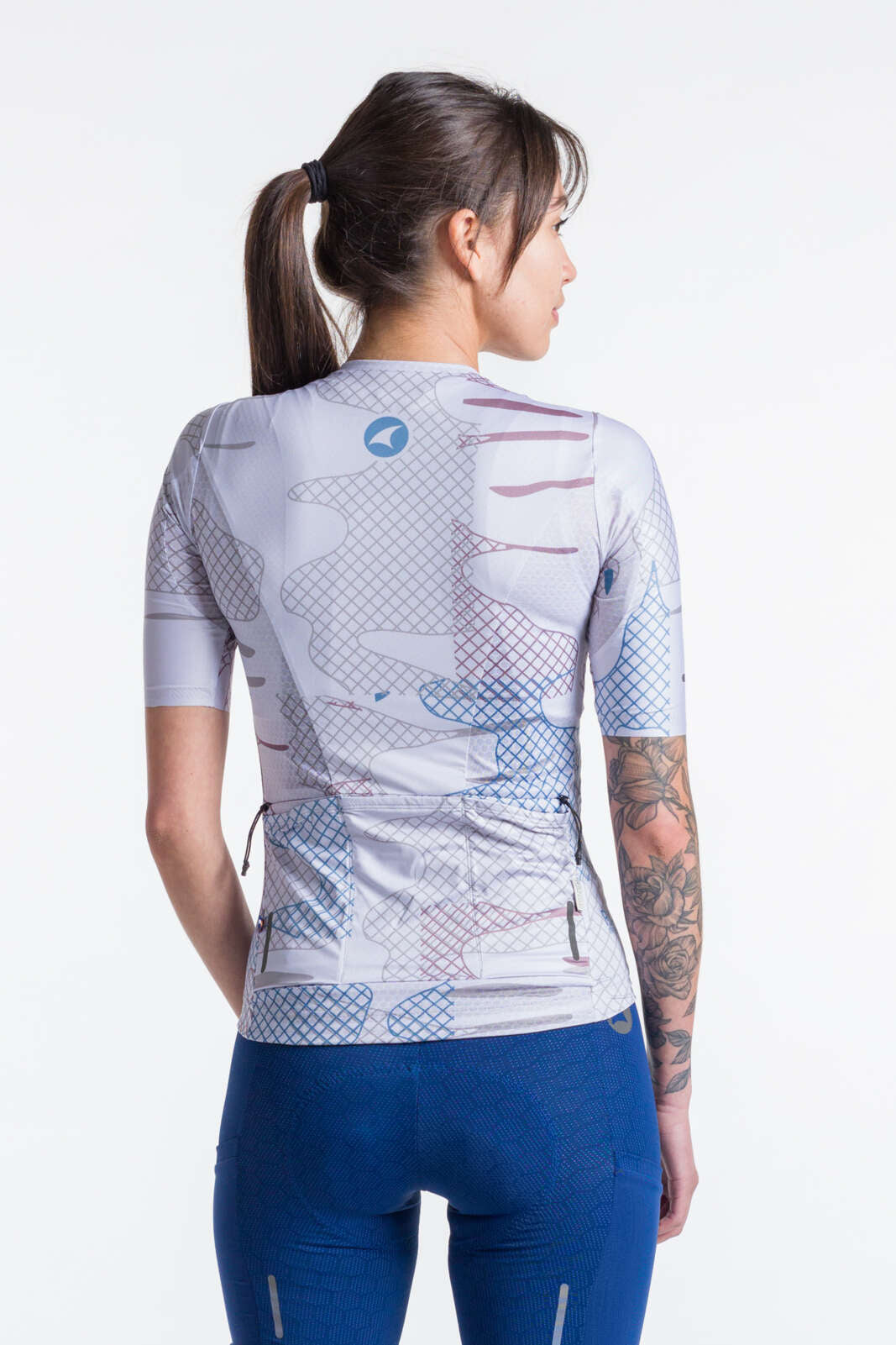 Women's White Aero Cargo Cycling Jersey - Range Back View