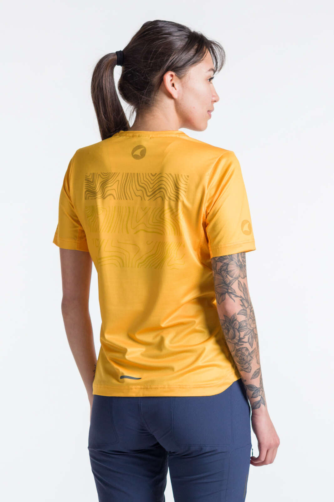 Women's Orange Mountain Bike Jerseys - Back View