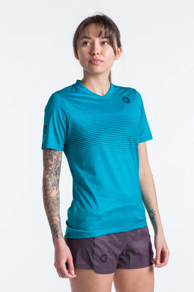 Women s Teal Running Shirt Breathable Lightweight Pactimo