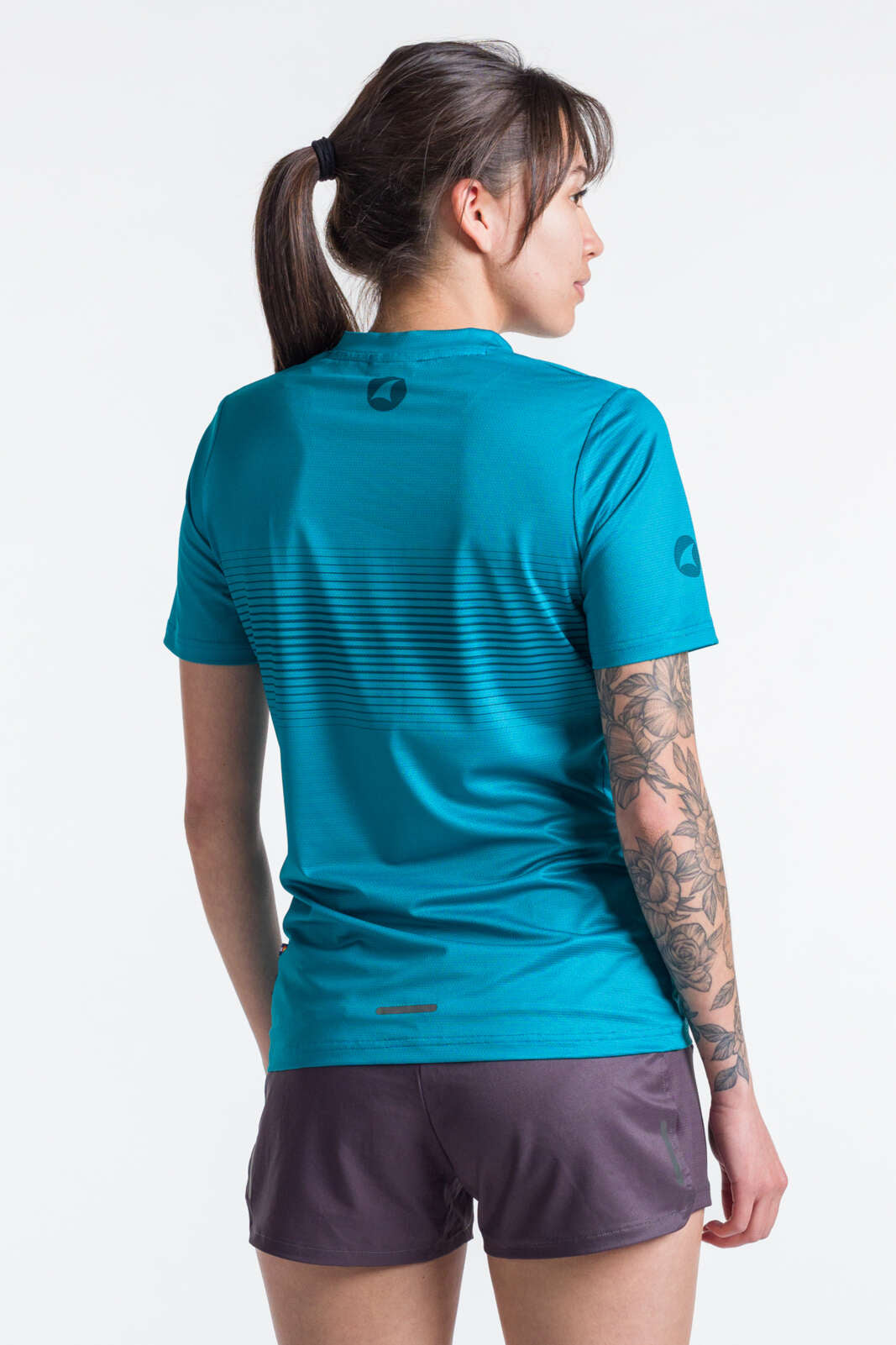 Women's Teal Running Shirt - Back View