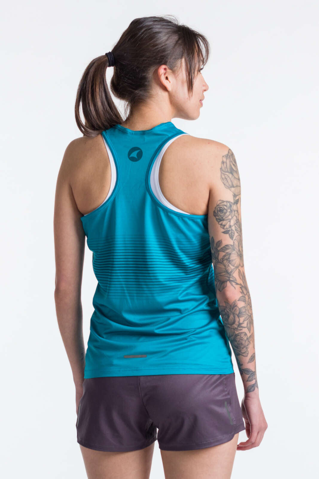 Women's Teal Running Singlet - Back View