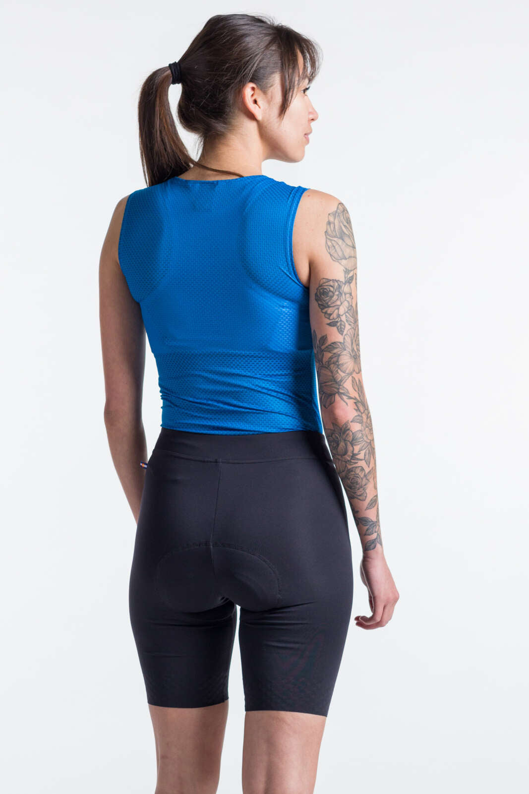 Women's Black Padded Cycling Shorts - Back View