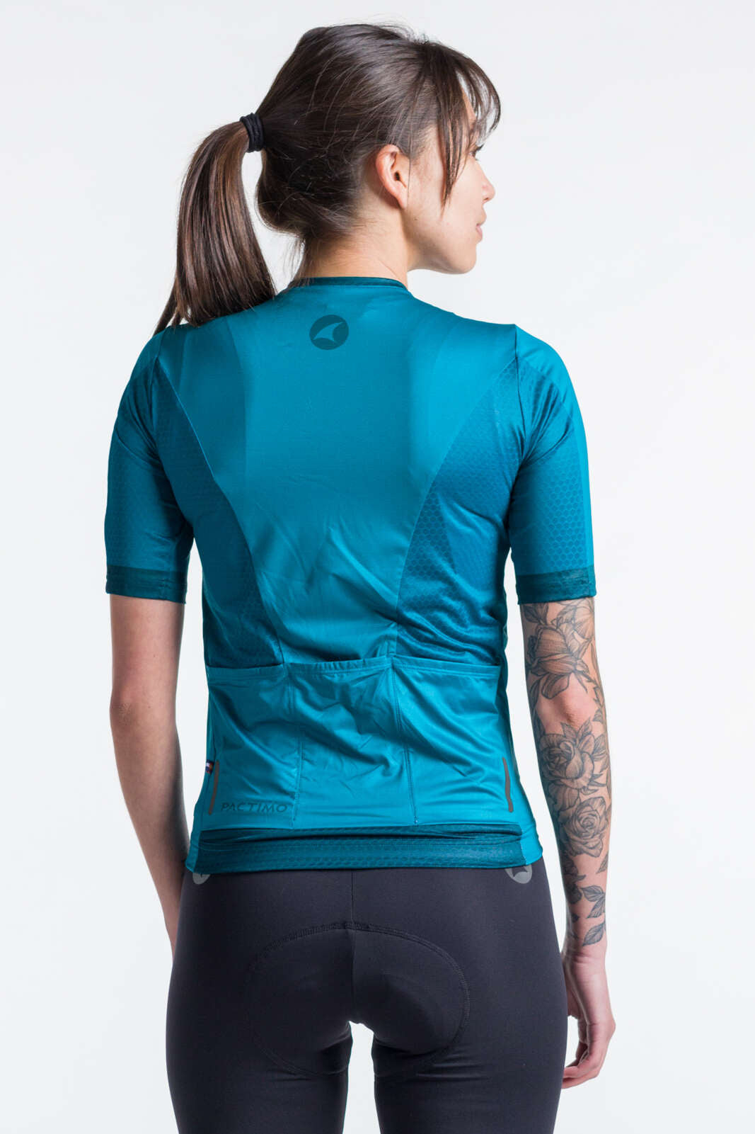 Women's Best Teal Cycling Jersey - Summit Back View