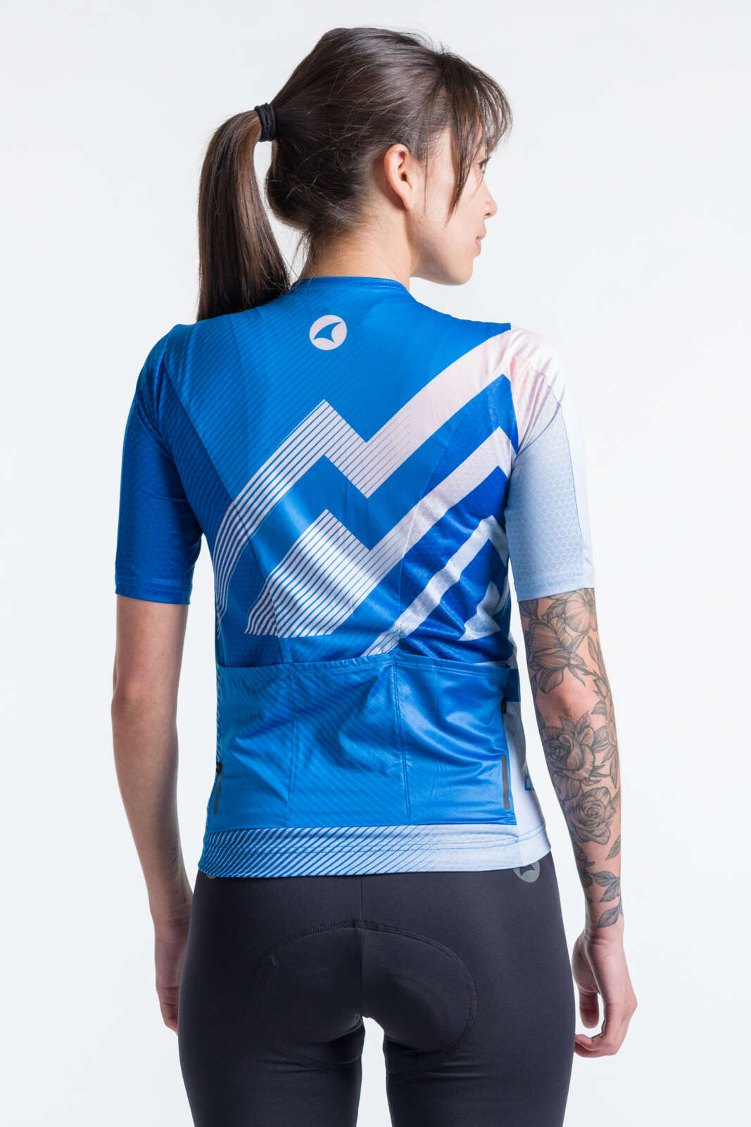 Women's Best Blue Cycling Jersey - Summit Pitch Back View