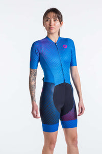 Women's Triathlon Suit - Blue Front View