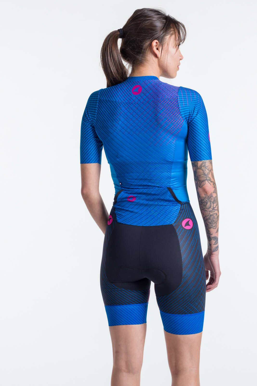 Women's Triathlon Suit - Blue Back View